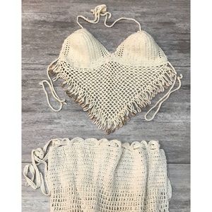 Boho Crocheted Two-piece set (One Size)